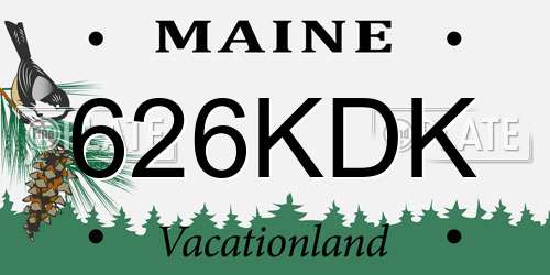 626KDK Maine License Plate