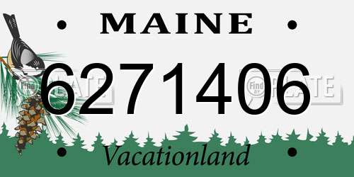 6271406 Maine License Plate
