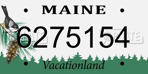 6275154 Maine License Plate