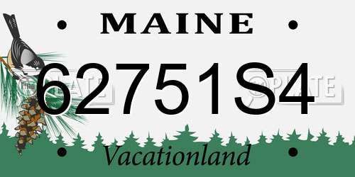 62751S4 Maine License Plate