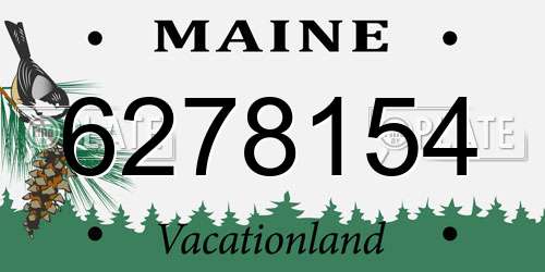 6278154 Maine License Plate
