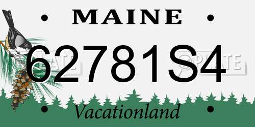 62781S4 Maine License Plate