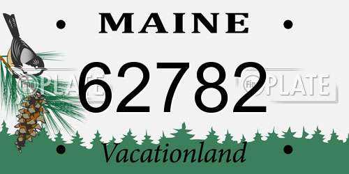62782 Maine License Plate