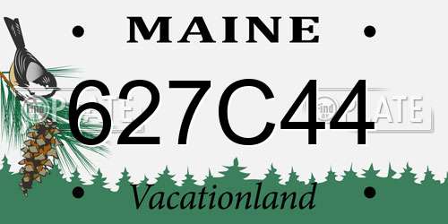 627C44 Maine License Plate