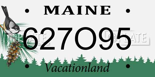 627O95 Maine License Plate