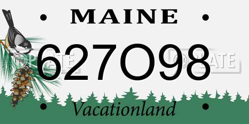 627O98 Maine License Plate