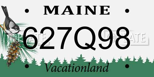 627Q98 Maine License Plate