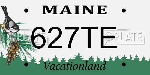 627TE Maine License Plate