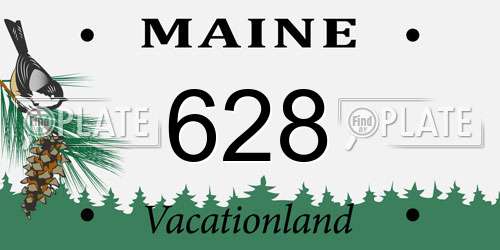 628 Maine License Plate