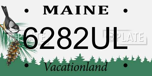 6282UL Maine License Plate