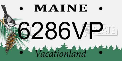 6286VP Maine License Plate
