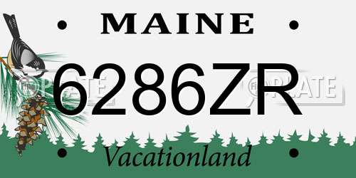 6286ZR Maine License Plate
