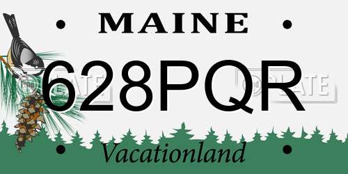 628PQR Maine License Plate