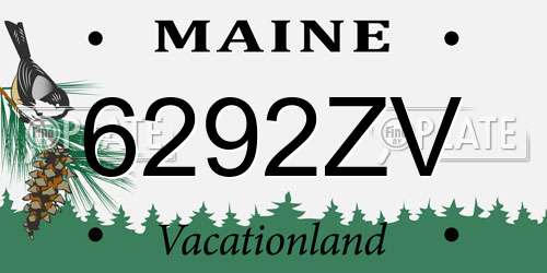 6292ZV Maine License Plate