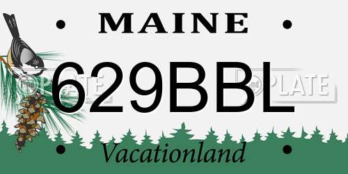 629BBL Maine License Plate