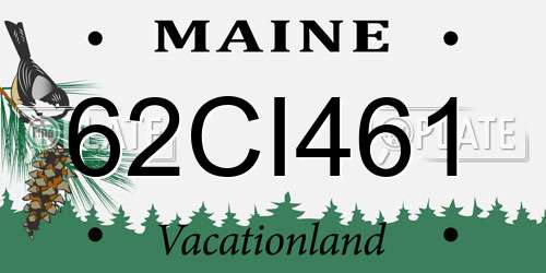 62CI461 Maine License Plate