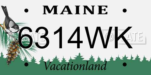 6314WK Maine License Plate