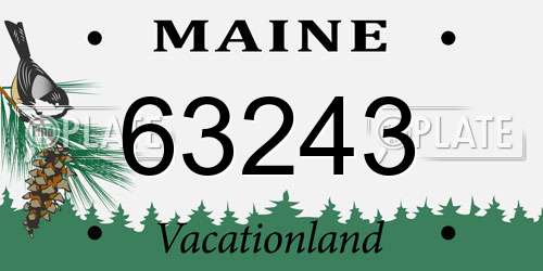 63243 Maine License Plate