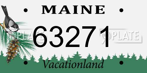 63271 Maine License Plate