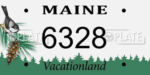 6328 Maine License Plate