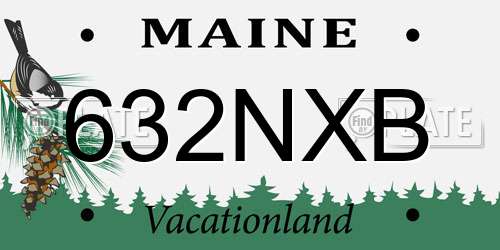632NXB Maine License Plate