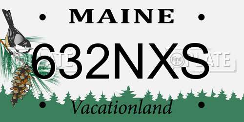 632NXS Maine License Plate