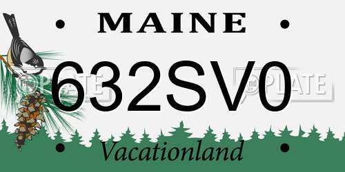 632SV0 Maine License Plate