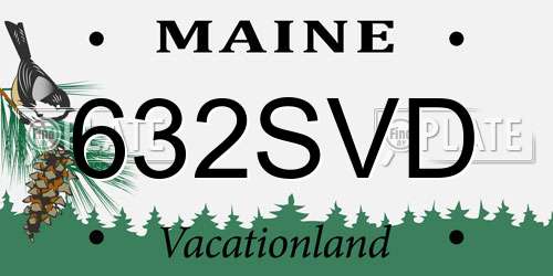 632SVD Maine License Plate