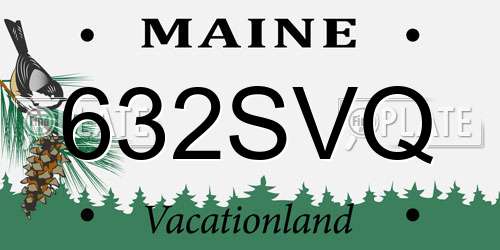 632SVQ Maine License Plate