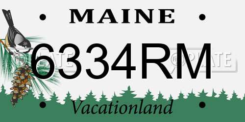 6334RM Maine License Plate