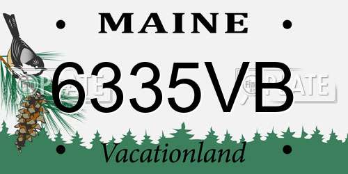 6335VB Maine License Plate