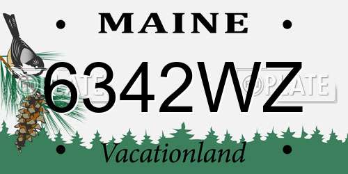 6342WZ Maine License Plate