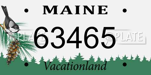 63465 Maine License Plate
