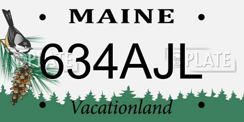 634AJL Maine License Plate
