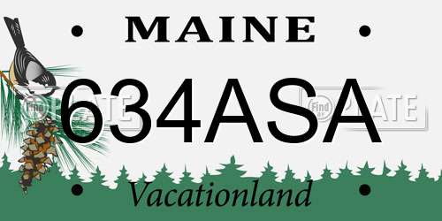 634ASA Maine License Plate