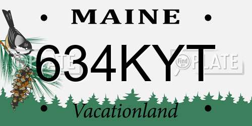 634KYT Maine License Plate