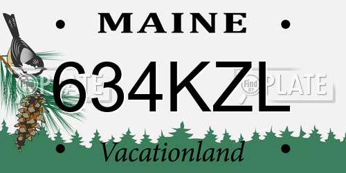 634KZL Maine License Plate