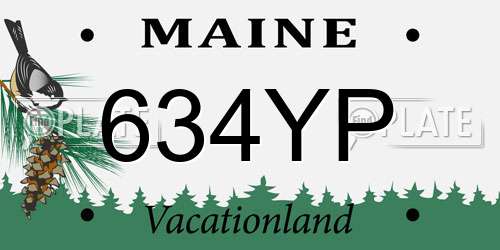 634YP Maine License Plate