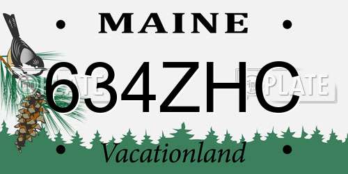 634ZHC Maine License Plate