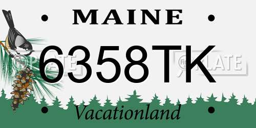 6358TK Maine License Plate