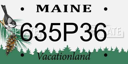 635P36 Maine License Plate