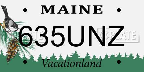 635UNZ Maine License Plate