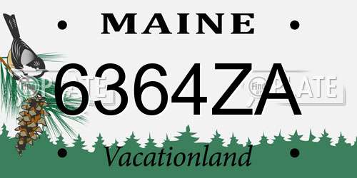 6364ZA Maine License Plate