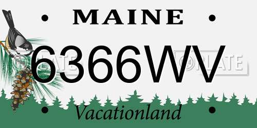 6366WV Maine License Plate