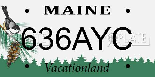 636AYC Maine License Plate