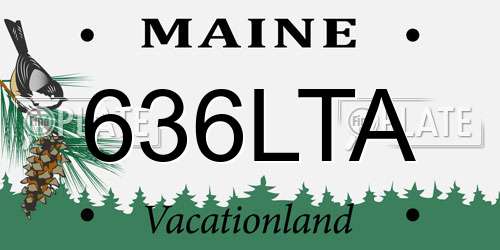 636LTA Maine License Plate