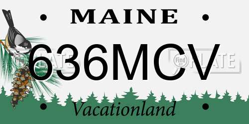 636MCV Maine License Plate