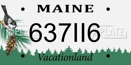 637II6 Maine License Plate