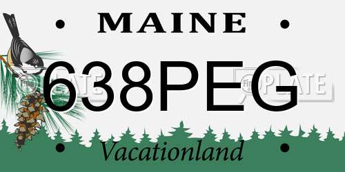 638PEG Maine License Plate