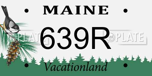 639R Maine License Plate